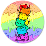 IMAYONDIA Funny Cute Cat Round Mouse Pad Small, Animal Mouse Pads for Desk, Sweet Colorful Watercolor Cat Circular Mousepad for