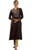 Libas Women'S Wool Yoke Design Straight Kurta (58149W Brown