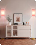 GOEBLESON 2Pack Floor Lamp, Pole with Foot Switch, Modern Standing Lamp Lampshade, Minimalist Freestanding Lamp (Bulb Not Includ