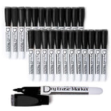 Volcanics Black Magnetic Dry Erase Markers Low Odor Fine Tip Whiteboard Markers Pack of 24