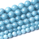 Blue Chalcedony Natural Stone Beads Gems Round Loose Beads Jewelry Making DIY Bracelet Necklace Accessory 1 Strand 36PCS 10MM 15