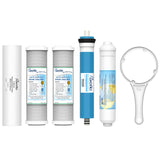 Puroflo ERO 5 pc Reverse Osmosis Filters 1 Year Set, Under Sink RO Water Filter System Kit Compatible with Most 10 Water Filtrat