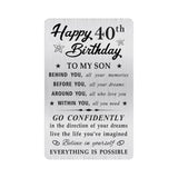MOQIYXL 40th Birthday Card for Son, 40 Year Old Gifts for Son Engraved Wallet Card
