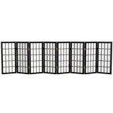 2 ft. Short Desktop Window Pane Shoji Screen - Black - 8 Panels