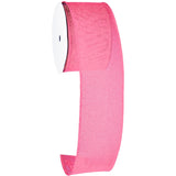 Meseey Pink Burlap Wired Edge Ribbon 2.5 Inch x 10 Yards Solid Rustic Wedding Jute Ribbon for DIY Projects, Gift Wrapping, Wreat