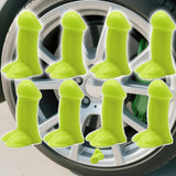 Prank Valve Stem Covers Creative Pencil Tire Valve Stem Caps Funny Glow in The Dark Universal Car Luminous Tire Stem Kit Dust Pr