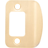 Stone Harbor Hardware Full Lip Round Corner Deadbolt Strike Plate, 2-1/4 Inches, 1-5/8 Center-to-Center, Satin Brass