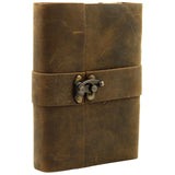 Carfar Vintage Leather Journal With Strap Closure Handmade Rustic Notebook, Refillable Writing Diary For Men & Women, Travel J