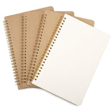 JIANTA 4 Pack A5 Grid Spiral Notebooks, Kraft Cover Journals