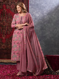 Anni Designer Women'S Rayon Blend Printed Straight Kurta With Pant & Dupatta (Vice Peach-Vks02_Xl_Peach_X-Large),Peach,XL,,,