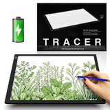 ME456 Rechargeable A4 Light Drawing Board, Lithium Battery Powered Light Pad, Adjustable Brightness LED Tracing Light Box Ideal