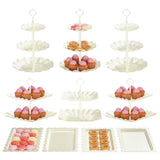 10 PCS Cupcake Stand Holder, Dessert Table Display Set, Treat Table Candy Cake Desert Tiered Tray, 3 Tier Serving Trays for Tea