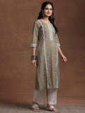Libas Women'S Cotton Printed Straight Kurta (29059R Green Green Xl
