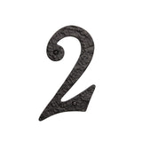 RCH Hardware Heavy Duty Solid Wrought Iron 6 Tall House Number 2, Iron Country Style Matching Screws Included