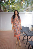 Anni Designer Women'S Rayon Blend Straight Printed Kurta With Pant (Nishu Red_L_Red_Large),Red,L,,,