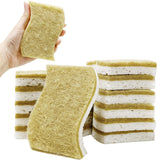 Kitchen Cleaning Sponges, Natural Cellulose Dish Sponge with Coconut Fiber Scrubber for Dishes, Pots and Pans, Eco Friendly Hous