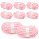 Chunky Chenille Yarn for Crocheting/Arm Knitting, Super Soft Jumbo Knit Blanket Yarn Pink 8 Pack (32 yds, 8.5 oz Each Pack)