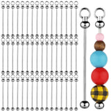 50pcs Blank Beadable Keychain Bars, Metal DIY Bead Keychain Eady Detachable Key Chain Making Accessories for Craft Project Penda