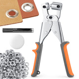 Grommet Tool Kit 3/8 Inch (10mm), Heavy Duty Handheld Manual Press with Hole Punch & 500pcs Eyelets for Leather, Canvas, Fabric,