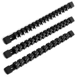 Reniteco Socket Organizer Drive ABS Tools - Black Socket Holder, Premium Quality 3 Pieces Socket Holders Kit 1/4-Inch x 16 Clips