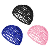 YUXIANLB 3 Pcs Hair Net Cap for Sleeping Breathable Mesh Wrap Elastic Crochet Snood Hair Protection for Night Shower Bath Makeup