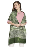 Dupatta Bazaar WomenS Ajrakh Zig Zag Mushru Print Stole
