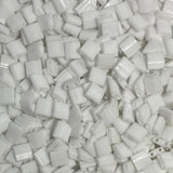 Miyuki Tila Beads - 2 Hole Square Beads, 5x5x1.9 mm, 5 Grams Glass Beads White (TL402)