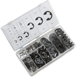 NEIKO 50455A E-Clip Assortment Set | 300 PCS, 9 SAE Sizes, Heat Treated External Retaining Clips, 1/16 - 7/8 Inch | High Carbon