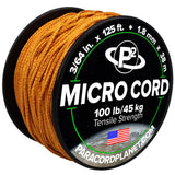 Paracord Planet Micro Paracord - Thin Braided Cord for Crafting, Fishing, and DIY Projects in 125 ft Spools - Goldenrod