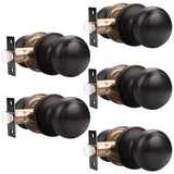 Probrico Door Knobs Interior, Closet Door Knobs, Passage Door Handles, Keyless Door Knobsets No Lock, Oil Rubbed Bronze, 5 Pack