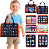 LERUBGA 10 in 1 Toddler Busy Board Montessori Toys for Boys & Girls Busy Book Activity Board for Fine Motor Skills Sensory Learn