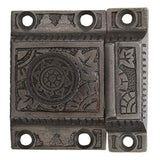 A29 Iron Cabinet Latch, Latch for Cabinet Closet Kitchen Door with Windsor Knob Design, Handmade Antique Iron Finish, Antique La