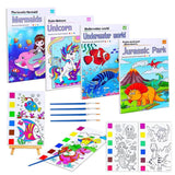 IncyWincy Colouring Books with Paint Brush (Pack of 4) Travel Activity Kit for Kids | Unisex Return Gifts for Boys & Girls | D