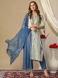 Gosriki Women'S Rayon Blend Straight Printed Kurta With Pant & Dupatta (Tiedye Light Blue-Gs_M_Light Blue_Medium),Light Blue,,B0D3BWSJT7