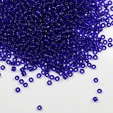 Tibaoffy Transparent Dark Blue with Silver Lined Beads Size 6/0 Crafts Glass Seed Beads 4mm for Jewelry Making (Total About 100g