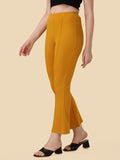 Wedani Women'S Solid Trousers Regular Slim Fit Palazzo Pants (30 Mustard),Mustard,30,Polyester,Palazzo,