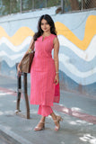 Gosriki Women'S Rayon Viscose Straight Printed Kurta With Pant (Manada Pink-Gs_S_Pink_Small),Pink,,B0F26QQD2Q