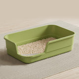 LoopTime Extra Large Cat Litter Box with High Sides,Cats Boxes for Indoor Cats,Cat Litter Pan for Kitty,Litter Box with Low Entr
