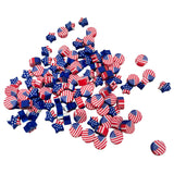 100 Pcs Patriotic Polymer Clay Beads 4th of July Mixed Heishi Spacer Beads Supplies for DIY Bracelet Earring Necklace Jewelry Ma