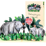 CNLITIHEKA Mothers Day Card Pop Up, Elephant Pop Up Card for Mom, 3D Happy Mothers Day Greeting Card, with Envelope and Blank No