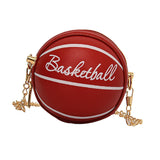 Merishopp Basketball Shaped Purse Casual Mini Round Ball Bag For Street Work Commuting Red| Premium | Waterproof | Travel Friend