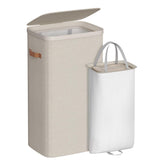 SONGMICS Laundry Basket, 26.4 Gal. Laundry Hamper, Easy Assembly, with Lid and Handles, Removable Liner, 16.5 x 12.6 x 29.5 Inch