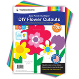 FreshCut Crafts: 280 Pieces of DIY Flower Cutouts with IDEA Guide - 2-Sided Punch Out Tulips, Daisies, Daffodils, Flowers Ideal