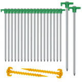 20+2PCS Tent Stakes Heavy Duty Camping Stakes,AVOFOREST 9.8Inch Non-Rust Metal Tent Pegs Ground Stakes Tent Spikes Camping,Garde