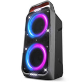 Foxdawn Portable Bluetooth Speaker: 240W Peak Powerful Loud Sound Deep Bass Wireless Boombox Large Subwoofer 15 Hours Battery Li