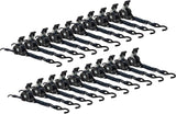 Mytee Products Auto Retract NORATCHETING Ratchet Straps | 1 x12 Retractable Ratchet Straps w/Coated S Hook Tiedowns for Motor