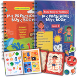 CocoMoco Kids Combo Pack of Montessori Busy Books for Toddlers Level 1 and 2 Quiet Book for Kids, Learning Toys for 25 Year O