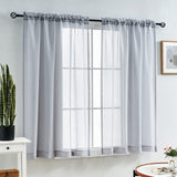 Window Grey Sheer Curtains 63 Inch Length 2 Panels Rod Pocket Voile Semi Sheer Curtain Panels for Kitchen Bedroom Light Filiter and Chic Voile Drapes for Living Room Kids Room Grey 52 W x 63 L-New