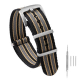 Watchdives Nylon Watch Band 18Mm 20Mm 22Mm Multicolor Replacement Watch Straps For Men Women (Black Yellow Gray 22Mm) -Like New