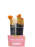 Craftacious MeiTi Synthetic Paint Brush (Set of 10) (Filbert, Fan, Dagger, Flat, Angular Shader, Shader, Round)